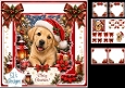 Santa Puppy Christmas Card Kit – Cute Dog, Lanterns & Festive Elements
