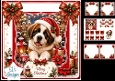 Santa Saint Bernard Christmas Card Kit – Cozy Lanterns & Festive Winter Scene