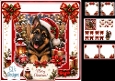 German Shepherd Santa Puppy – Festive Lanterns & Merry Christmas Card Kit