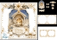 Nativity Christmas Card Kit – Holy Family, Gold & White Poinsettias