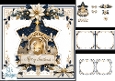 Star‑Shaped Nativity Christmas Card Kit – Gold & Navy Floral Scene