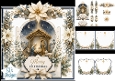 Nativity Christmas Card Kit – Holy Family, White & Gold Poinsettias