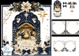 Nativity Christmas Card Kit – Angels, Gold & Navy Poinsettias