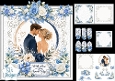 Romantic Wedding Couple Card Kit – Blue Roses & Lace Accents