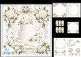 Ivory Wedding Cake Card Kit – Cream Roses & Satin Bows