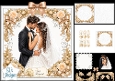 Golden Wedding Couple Card Kit – Just Married Roses & Lace