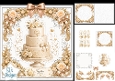 Ivory Wedding Cake Card Kit – Together Forever Gold Roses & Lace