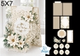 White and Gold Christmas 5x7 Card Kit with Poinsettias, Lace Layers and Festive Sentiments