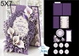 Purple Calla Lilies Wedding 5x7 Card Kit with Lace Borders and Sentiment Labels