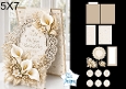 Gold Calla Lilies Wedding 5x7 Card Kit with Lace Layers and Sentiment Labels