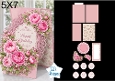 Pink Peonies Lace 5x7 Happy Birthday Card Kit with Floral Toppers