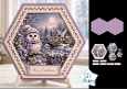 Winter Owl Hexagon Christmas Card Kit with Scenic Snowy Landscape & Toppers