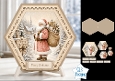 Santa Claus Winter Village Hexagon Christmas Plaque Kit with Festive Toppers