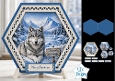Wolf Winter Scene Hexagon Christmas Card Kit with Snowy Landscape & Festive Toppers
