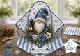 Blue Christmas Gnome Topper – Winter Lantern Card with Merry Christmas Label