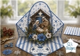 Blue Nativity Christmas Topper – Holy Family Scene with Merry Christmas Label