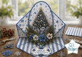 Blue Christmas Tree Topper – Elegant Winter Gifts Card with Merry Christmas Label