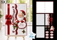 Santa Claus 5x7 Christmas Card Kit with Embossed Panels & Festive Toppers