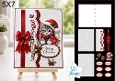 Cute Kitten 5x7 Christmas Card Kit with Embossed Panels & Festive Toppers