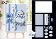Cute Owl 5x7 Christmas Card Kit with Embossed Panels & Winter Toppers
