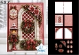 Christmas Window & Lantern 5x7 Card Kit with Poinsettias & Festive Toppers
