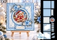 Teddy Bear 7x7 Christmas Card Kit with Snowy Village Scene & Winter Floral Toppers