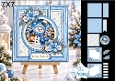 Snowman 7x7 Christmas Card Kit with Lantern & Snowy Village Scene
