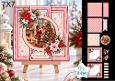Child Decorating Christmas Tree 7x7 Card Kit with Cozy Fireplace Scene & Festive Floral Toppers