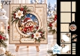 Hedgehog 7x7 Christmas Card Kit with Snowy Winter Scene & Festive Floral Toppers