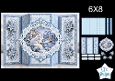 Arctic Fox 6x8 Winter Card Kit with Snowy Landscape & Frosted Blue Floral Toppers