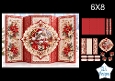 Kitten 6x8 Christmas Card Kit with Festive Ornament Frame & Red Floral Toppers