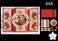Donkey 6x8 Christmas Card Kit with Festive Ornament Frame & Red Floral Toppers