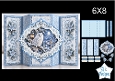 Snowy Owl 6x8 Winter Card Kit with Moonlit Landscape & Frosted Blue Floral Toppers