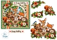 Woodland Animals Birthday Card Topper