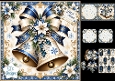 Golden & Blue Bells Christmas Card Topper
