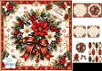 Red & White Poinsettias Christmas Card Topper