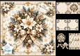 White & Gold Poinsettias Christmas Card Topper