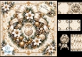 White & Gold Christmas Wreath Card Topper