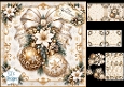 White & Gold Christmas Baubles Card Topper