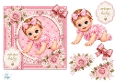 Pink Baby Girl Welcome Card Topper