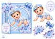 Blue Baby Boy Welcome Card Topper