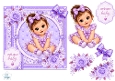 Lavender Baby Girl Welcome Card Topper