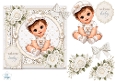 Neutral Baby Boy Sitting Welcome Card Topper