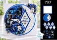 Gaming 7x7 Birthday Card Kit with Blue & Black Tech Layers and Gamer Toppers