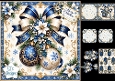 Elegant Blue & Gold Christmas Ornaments – Festive Card & Tag Set