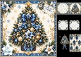 Blue & Gold Christmas Tree – Elegant Festive Card & Tag Set