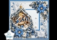 Blue Nativity Scene – Elegant Winter Christmas Card Topper