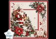 Traditional Santa & Red Poinsettias – Classic Christmas Card Topper
