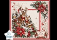 Reindeer Duo & Red Poinsettias – Classic Christmas Forest Topper