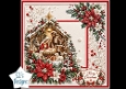 Red Nativity Scene – Traditional Christmas Manger Card Topper